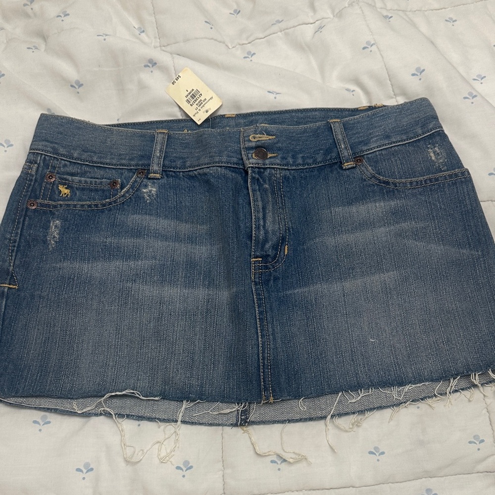 Abercrombie & Fitch Distressed Blue Mini Skirt